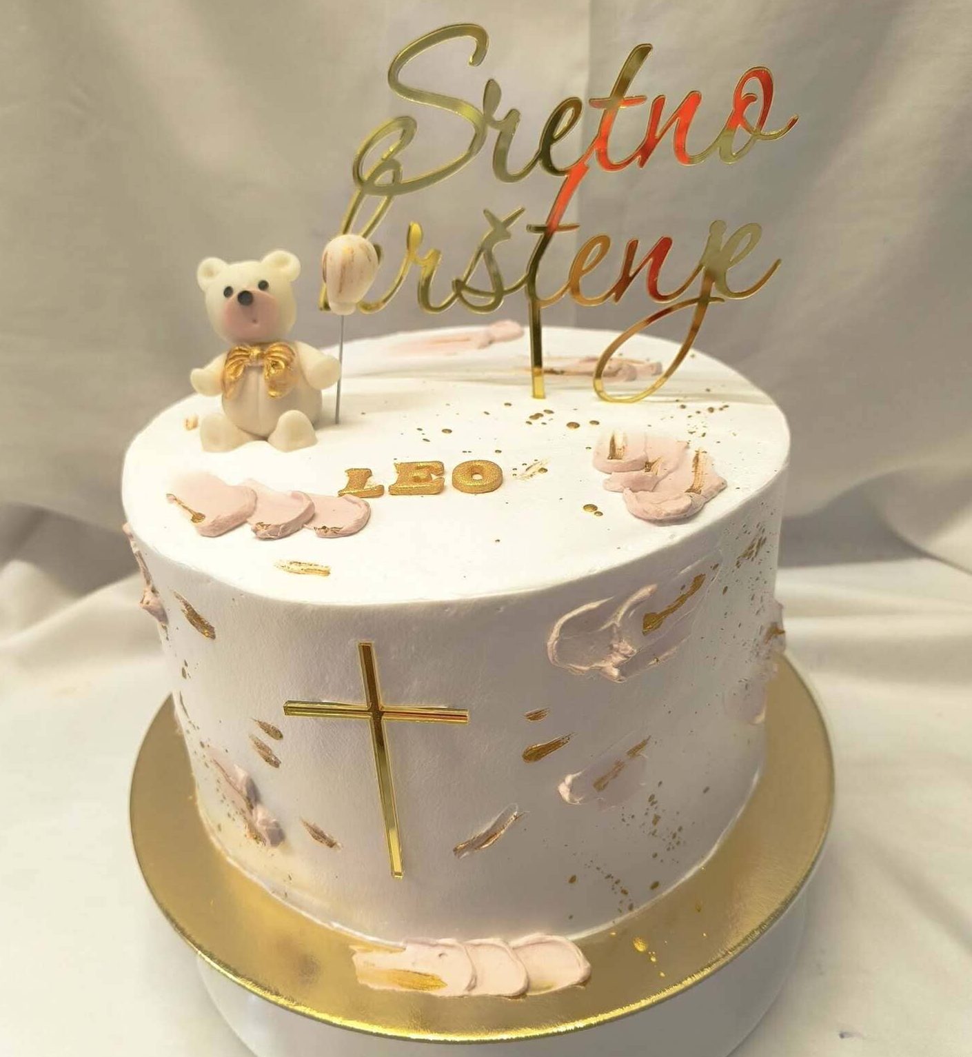 torta, krštenje, toper, medo